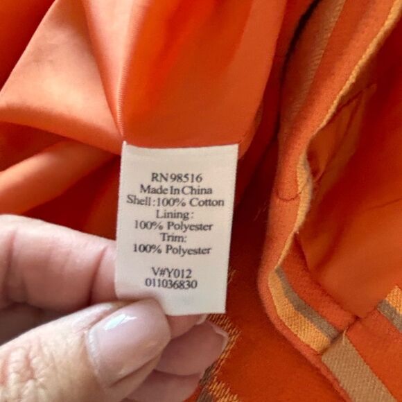 Coldwater Creek  Orange Southwestern Aztec Blazer Fitted Jacket 12 Petite EUC - Picture 9 of 15